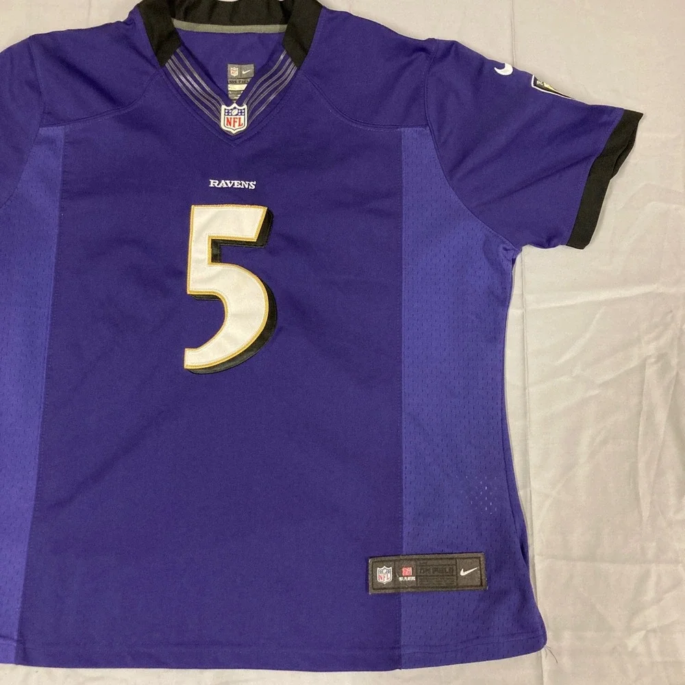 Nike Baltimore Ravens Joe‎ Flacco 5 Jersey Womens Large Purple NFL On Field
